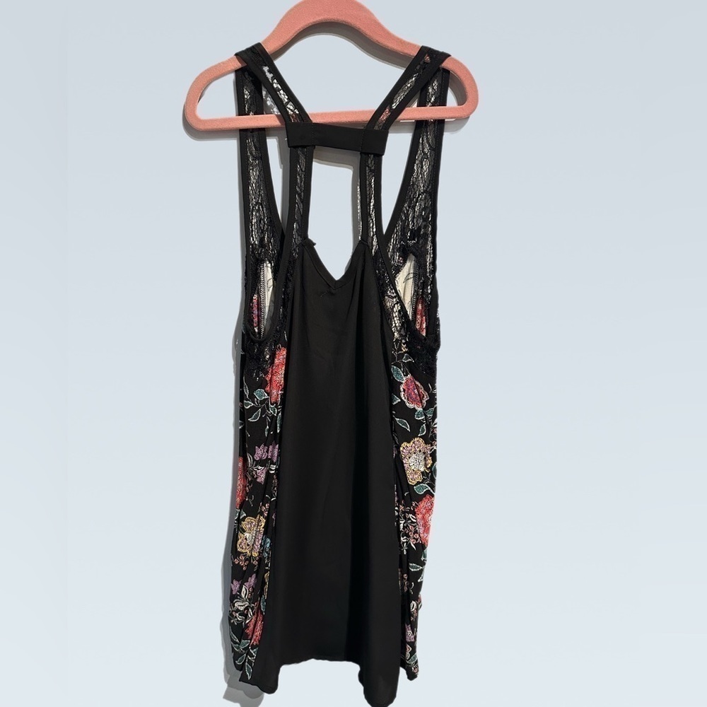 Lovestitch high low tank. Patchwork with  lace. Size small. - Picture 2 of 5